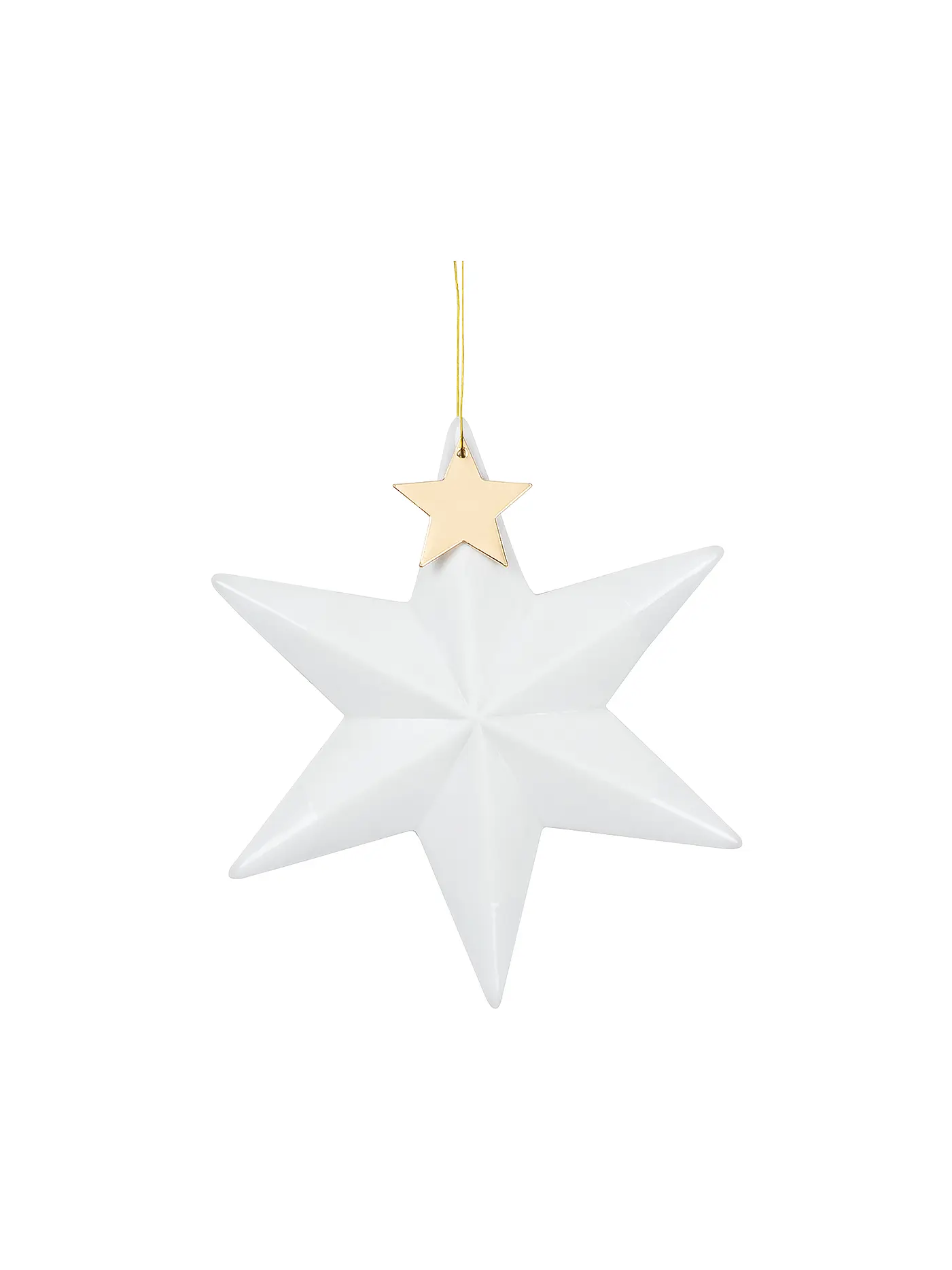 RAEDER | Weihnachts Porzellanstern Goldstern 10cm Weiss | 